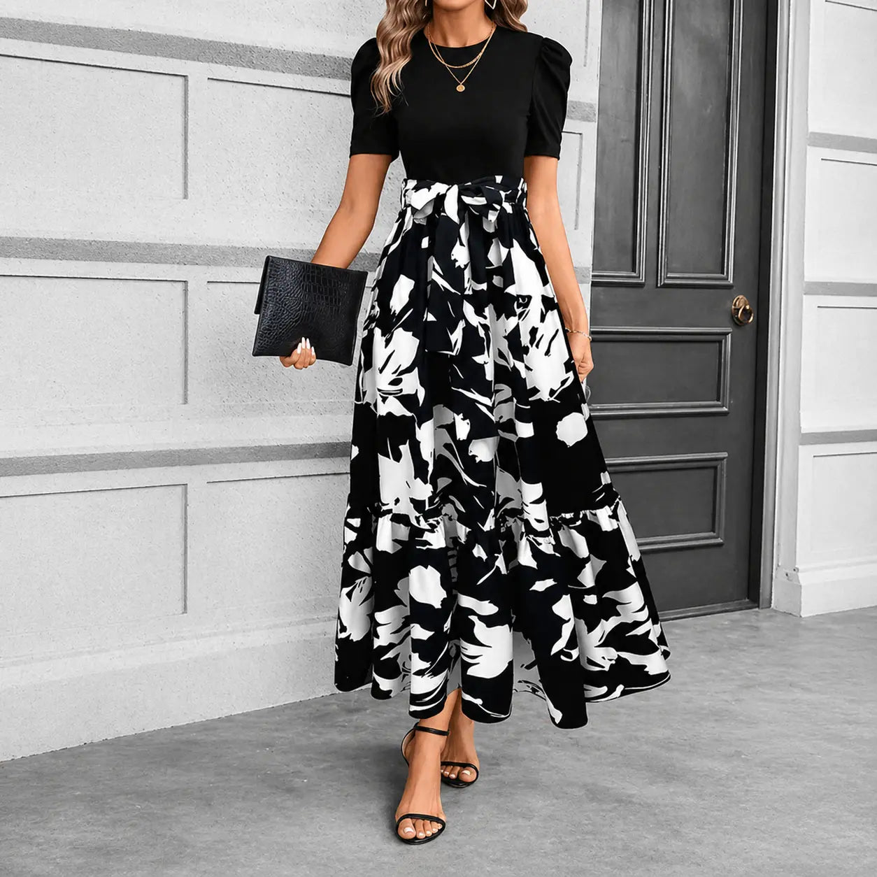 Elegant Women's Floral Maxi Dress - Casual Bohemian A-Line Long Dress for Summer Beach Vacations